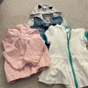 Lot of 3 - 18M Jackets/swimsuit cover up Cat & Jack/Carters